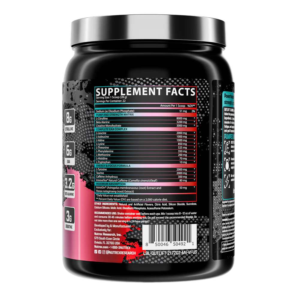 Outlift Clinical Nutrex, 22 Servicios.