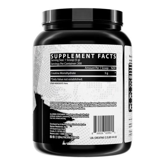 Creatina Nutrex, 200 Servicios.