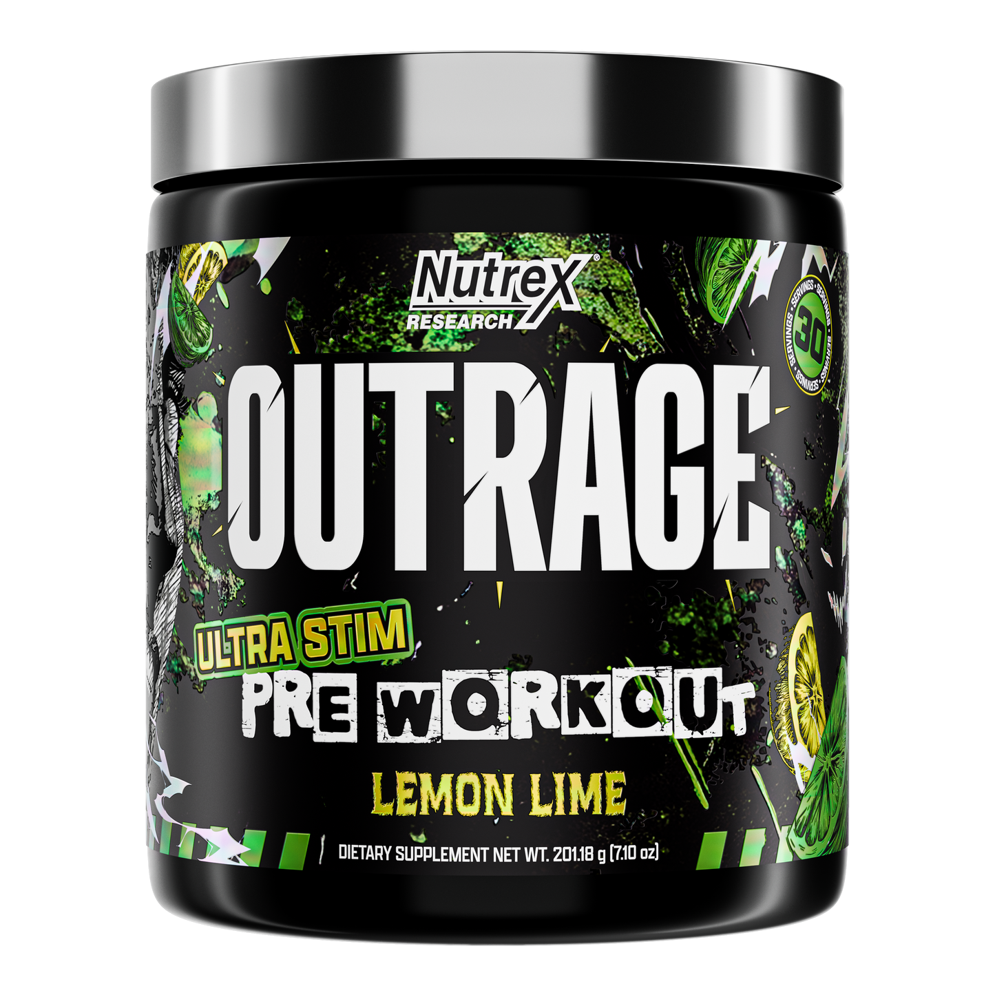 OUTRAGE Pre-Workout, 30 Servicios.
